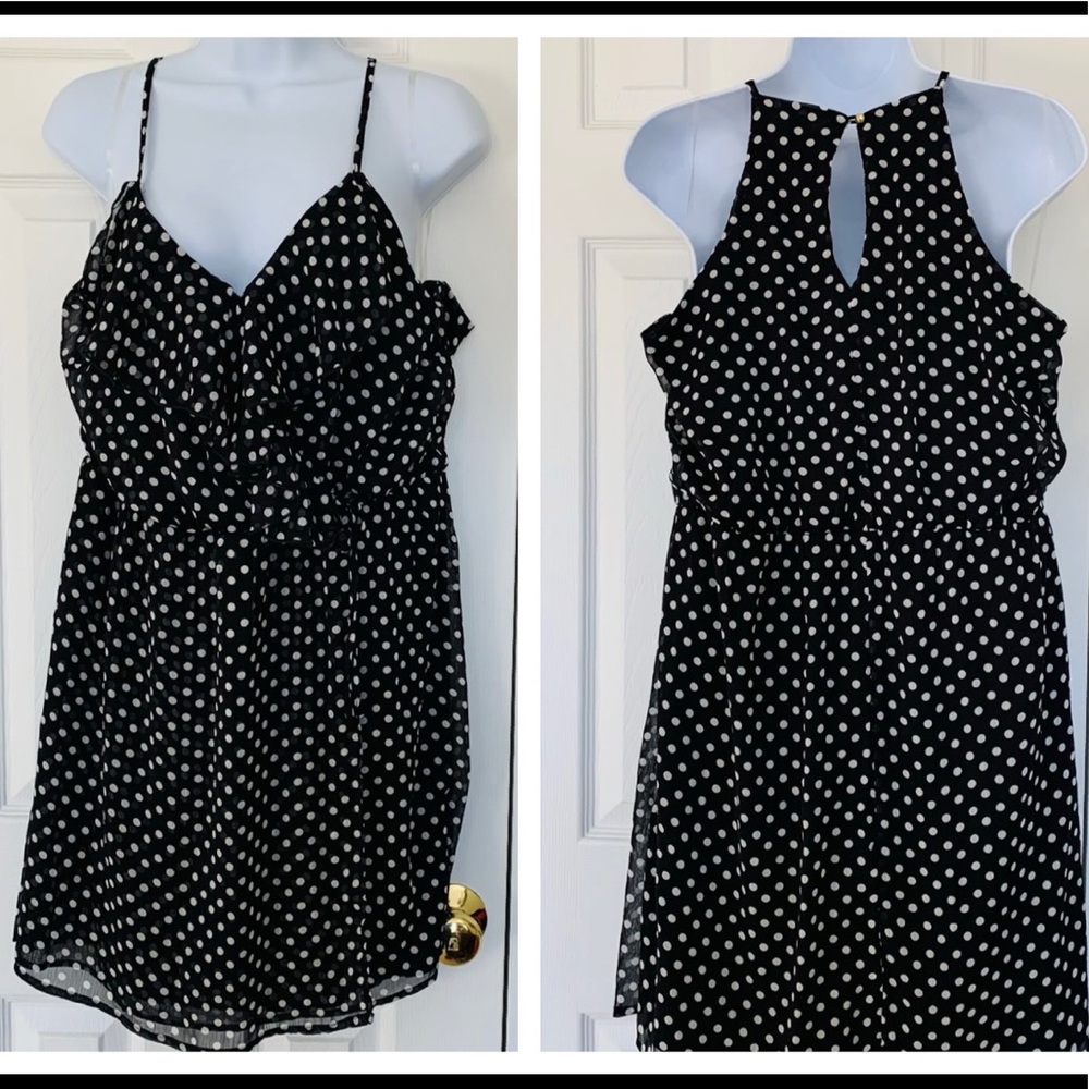 Ruffled polka dot wrap dress